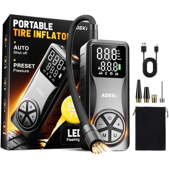 Tire Inflator Portable Air Compressor: 4X Faster 150 PSI Cordless Air Pump for C - Picture 1 of 3